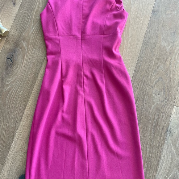 Nicole Miller Fuchsia Sleeveless Midi Sheath Dress - Picture 3 of 8